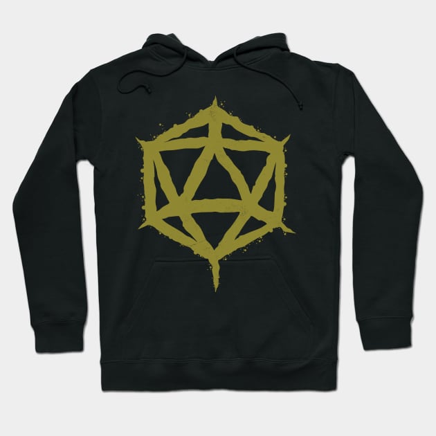 Chaotic Gold Dice - D20 for roleplayers Hoodie by BlackGoatVisions